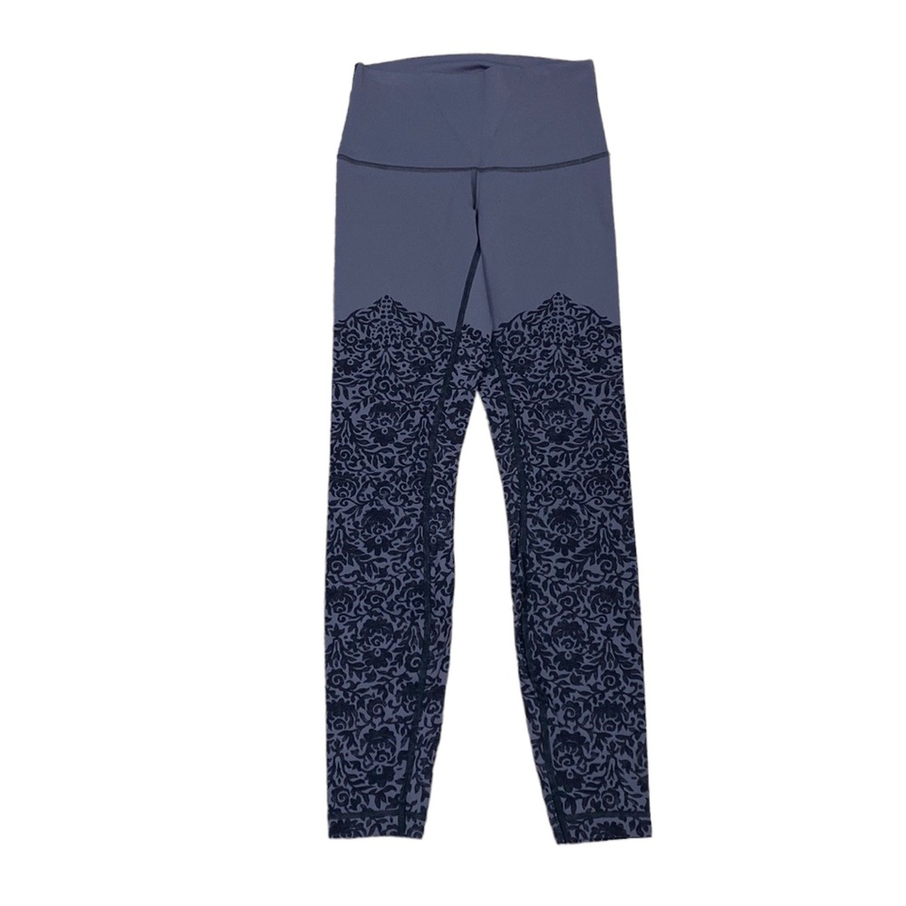 lululemon athletica oh-la-la Lace Print Wunder Under High Rise, Grey / B…